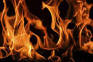 Black Background Flames Drucke: Flames of fire on a black background
