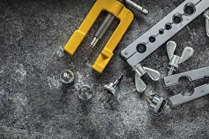 Dark Background Images Drucke: Flaring Tools Composed In Angle Of Image