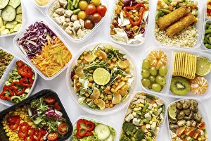 Copy Space For Text Ideas Drucke: Flat lay batch cooking composition
