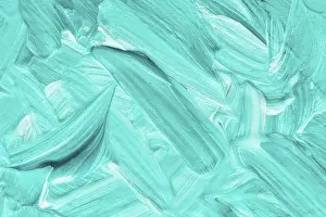 Close Up View From Above Drucke: Flat lay creative paint brush strokes surface