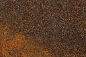 Text Free Food Photography Drucke: Flat lay rusty metallic surface