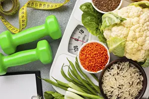 Flat Lay Vegetables Drucke: Flat lay vegetables weights