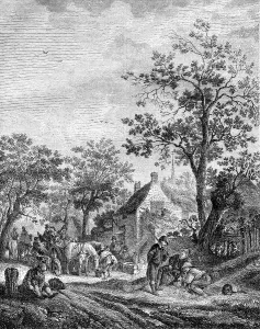 Vintage Styled Artwork Drucke: Flemish halt array Isaac Van Ostade