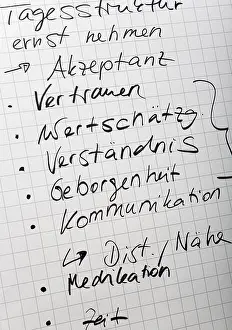 Office Teamwork Drucke: Flipchart with terms and key words