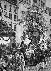 Southern Germany History Image Drucke: A float of the festival procession