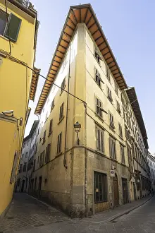 Drucke von Florenz, Italien. Januar 2022. Außenansicht des Hauses von Michelangelo Buonarroti im historischen Zentrum der Stadt Florenz, Italien. Januar 2022 Michelangelo Buonarroti Drucke: Florenz, Italien. Januar 2022