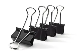 Studio Shot Office Supplies Drucke: Fold-back paper clips