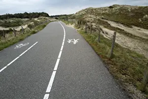 Bilder Datiert 24. April 2024: Fussweg und Radweg in den niederländischen Dünen.
