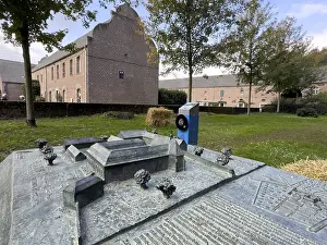 Central Europe Historical Image Drucke: In the foreground model of the former Hohenbusch monastery destroyed during secularization at the beginning of the 19th