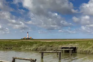 Northern Germany Coast Drucke: In the foreland at Westerhever lighthouse