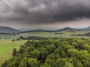 Deserted Forest Scenery Drucke: Forest landscape from the air