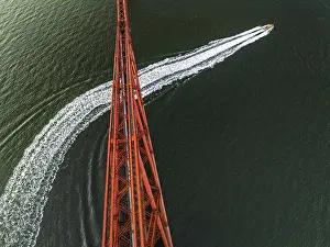 Forth Bridge Drone View Drucke: Forth Bridge from a drone, Queensferry Crossing
