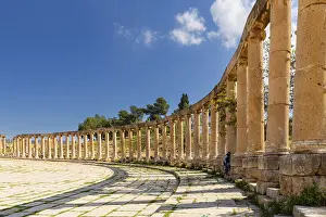 Jordanian Antiquity Drucke: Forum, Jerash, Jordan