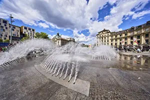 Germany Urban Environment Drucke: Fountain, general architecture