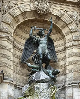 Western European Landmarks Drucke: Fountain in Paris