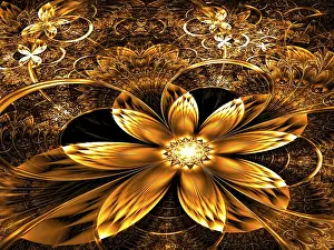 Fractal Flower Drucke: Fractal flower - abstract computer-generated image