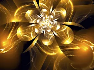 Digitale Kunst Drucke: Fraktalglasblume - abstrakte computer-generierte Abbildung.