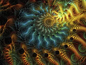 Computer Generated Fractal Art Drucke: Fractal spiral - abstract computer-generated image