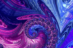 Deserted Landscape Pictures Drucke: Fractal spiral. Digitally generated image