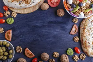 Mediterranean Food Photography Drucke: Frame made from cherry tomatoes