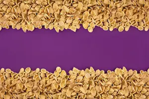 Still Life Studio Photography Drucke: A frame lined with corn flakes