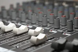 Empty Recording Studio Drucke: Full frame detail of a studio mixer