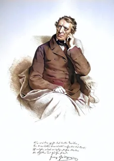 Historic Portrait Drucke: Franz Seraphicus Grillparzer (b)