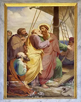 Central Italy Tourist Attraction Drucke: The fresco with the image of the life of St