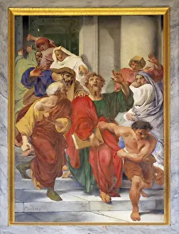 Central Italy Tourist Attraction Drucke: The fresco with the image of the life of St