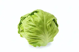 Healthy Eating Greens Drucke: Fresh cabbage isolated on white background