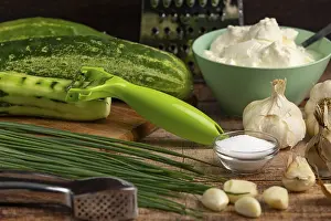 Fresh Food Ingredients Drucke: Fresh ingredients such as cucumbers