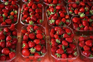 Healthy Eating Still Life Drucke: Fresh strawberries