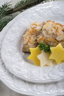 Eastern European Cuisine Drucke: Fried CARP with almonds