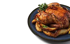 Spicy Fried Chicken Drucke: Fried whole chicken, with potatoes