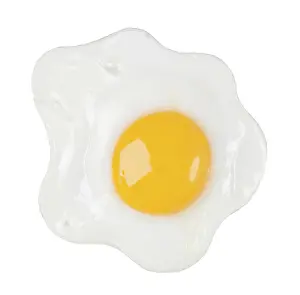 Fried Egg Detail Drucke: Fried egg isolated on white background