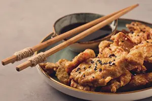 Fried Pork Dish Drucke: Fried meat in batter, deep-fried