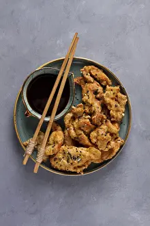 Crispy Fried Chicken Drucke: Fried meat in batter, deep-fried