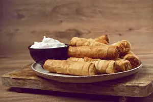 Fried Spring Rolls Drucke: Fried spring rolls with cheese