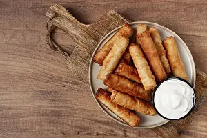 Fried Spring Rolls Drucke: Fried spring rolls with cheese