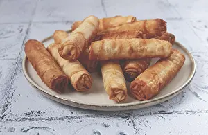 Fried Spring Rolls Drucke: Fried spring rolls with cheese