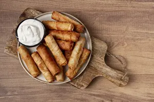 Fried Spring Rolls Drucke: Fried spring rolls with cheese
