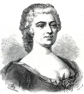 Black White Portrait Photography Drucke: Friedrike Karoline Neuber, Historical Illustration from Otto von Leixner: Illustrated History of German Literature