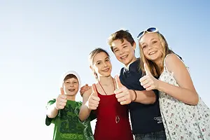 Daytime Leisure Activities Drucke: Four friends standing next to each other