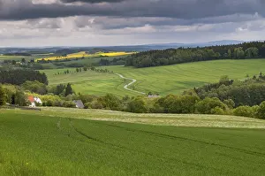 Central European Landscape Drucke: Frotschau, Germany, Greiz, Thuringia
