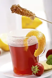 Fruit Infused Teas Drucke: Fruit tea with a sugar stick