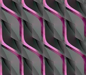 Luxury Interior Decoration Drucke: Futuristic 3D Wallpaper of black and green angular shape