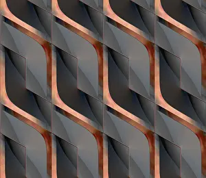 Modern Architecture Illustration Drucke: Futuristic 3D Wallpaper of black and green angular shape
