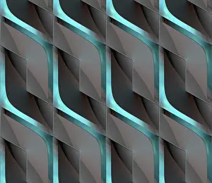 Luxury Interior Decoration Drucke: Futuristic 3D Wallpaper of black and green angular shape