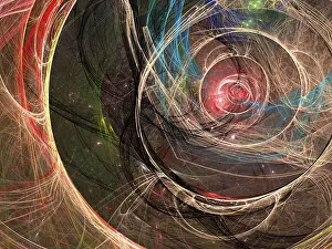 Fractal Background Drucke: Futuristic or esoteric fractal background - abstract computer-generated image