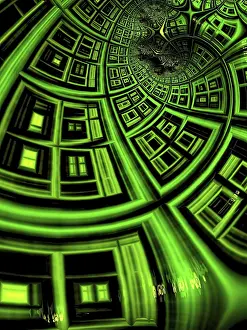 Abstract Computer Generated Image Drucke: Futuristic tunnel - abstract computer-generated image